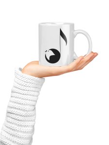 Musical instrument note- music themed printed ceramic white coffee and tea mugs/ cups for music lovers