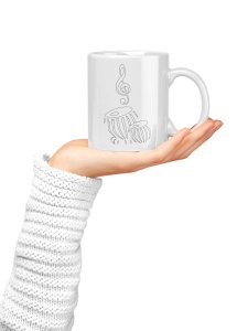 Tabla- music themed printed ceramic white coffee and tea mugs/ cups for music lovers