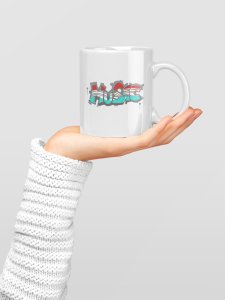 Music (BG Grey color ) - music themed printed ceramic white coffee and tea mugs/ cups for music lovers