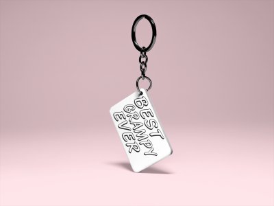 Best Grampy Ever Black text- Printed Keychain