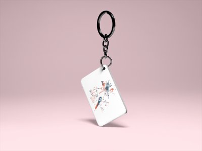 Music Mania -White -Designable Musicllnstrument Keychain ( Combo Set Of 2)