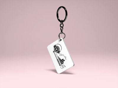 Bar Diagram Musical instrument -White -Designable Musicllnstrument Keychain ( Combo Set Of 2)