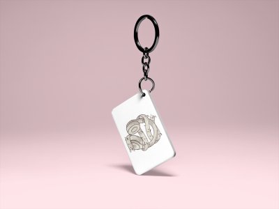 Headphones And music Notes-White -Designable Musicllnstrument Keychain ( Combo Set Of 2)