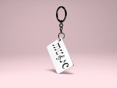 Sixteenth note -White -Designable Musicllnstrument Keychain ( Combo Set Of 2)