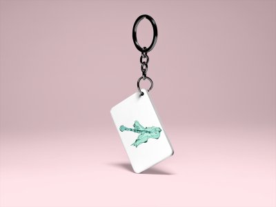 Girl Playing Shenai -White -Designable Musicllnstrument Keychain ( Combo Set Of 2)