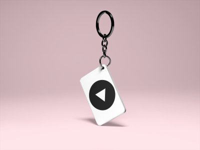 Play button -White -Designable Musicllnstrument Keychain ( Combo Set Of 2)