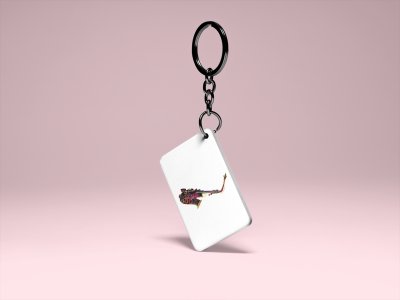 Saxophone -White -Designable Musicllnstrument Keychain ( Combo Set Of 2)