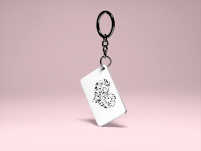 Musical instrument (Black) Printed In Heart -White -Designable Musicllnstrument Keychain ( Combo Set Of 2)