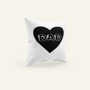 Dad text in heart - Printed Pillow Covers (Pack Of Two)