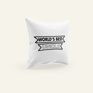 World's best uncle Black text- Printed Pillow Covers (Pack Of Two)