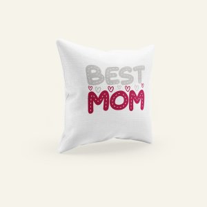 Best Mom pink and white Text - Printed Pillow Covers (Pack Of Two)