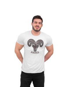 Aries (White T) - Printed Zodiac Sign Tshirts - Made especially for astrology lovers people