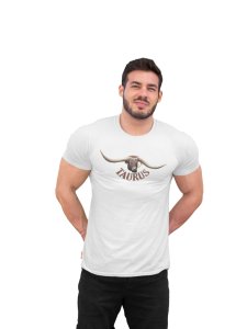 Taurus symbol (White T) - Printed Zodiac Sign Tshirts - Made especially for astrology lovers people