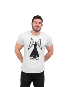 Virgo(BG Black) (White T) - Printed Zodiac Sign Tshirts - Made especially for astrology lovers people
