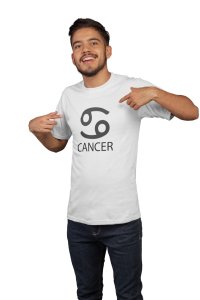 Cancer (White T) - Printed Zodiac Sign Tshirts - Made especially for astrology lovers people
