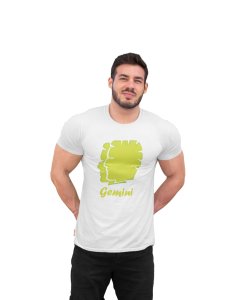 Gemini (BG Green) (White T) - Printed Zodiac Sign Tshirts - Made especially for astrology lovers people