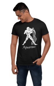 Aquarius symbol (BG white) - Printed Zodiac Sign Tshirts - Made especially for astrology lovers people