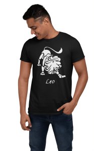 Leo symbol (BG white) - Printed Zodiac Sign Tshirts - Made especially for astrology lovers people