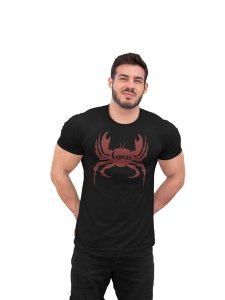 Cancer symbol, (BG Brown) - Printed Zodiac Sign Tshirts - Made especially for astrology lovers people