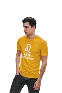 Leo, passionate and dramatic (Yellow T) - Printed Zodiac Sign Tshirts - Made especially for astrology lovers people