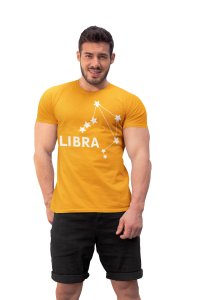 Libra Stars (Yellow T) - Printed Zodiac Sign Tshirts - Made especially for astrology lovers people