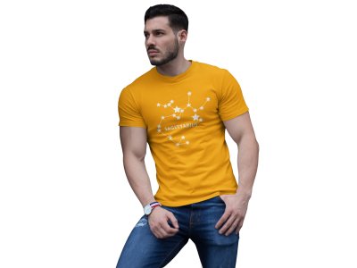 Sagittarius stars (Yellow T) - Printed Zodiac Sign Tshirts - Made especially for astrology lovers people