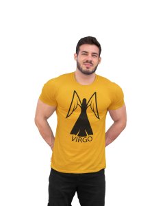 Virgo symbol (Yellow T) - Printed Zodiac Sign Tshirts - Made especially for astrology lovers people