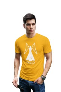 Virgo symbol (BG White) (Yellow T) - Printed Zodiac Sign Tshirts - Made especially for astrology lovers people