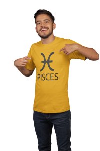 Pisces (Yellow T) - Printed Zodiac Sign Tshirts - Made especially for astrology lovers people