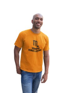 Scorpio, passionate and mysterious (BG Black) (Yellow T) - Printed Zodiac Sign Tshirts - Made especially for astrology lovers people