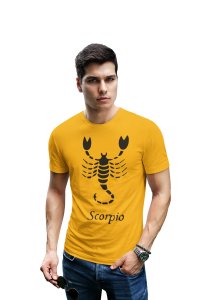 Scorpio (BG Black) (Yellow T) - Printed Zodiac Sign Tshirts - Made especially for astrology lovers people