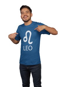 Leo(Blue T) - Printed Zodiac Sign Tshirts - Made especially for astrology lovers people