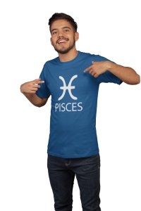 Picses(Blue T) - Printed Zodiac Sign Tshirts - Made especially for astrology lovers people