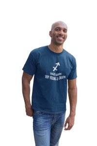 Sagittarius, deep feeling and creative(Blue T) - Printed Zodiac Sign Tshirts - Made especially for astrology lovers people