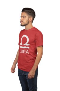 Libra (Red T) - Printed Zodiac Sign Tshirts - Made especially for astrology lovers people
