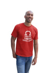 Libra, charming and harmony (Red T) - Printed Zodiac Sign Tshirts - Made especially for astrology lovers people