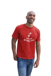 Sagittarius, feel feeling and creative (Red T) - Printed Zodiac Sign Tshirts - Made especially for astrology lovers people