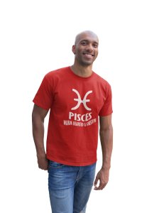 Pisces, warm-hearted and sensitive (Red T) - Printed Zodiac Sign Tshirts - Made especially for astrology lovers people