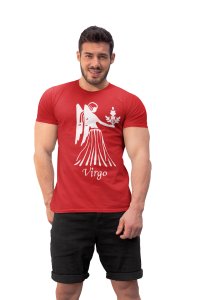 Virgo (BG white) (Red T) - Printed Zodiac Sign Tshirts - Made especially for astrology lovers people