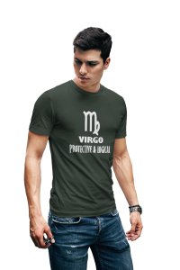 Virgo, protective and logical (Green T) - Printed Zodiac Sign Tshirts - Made especially for astrology lovers people