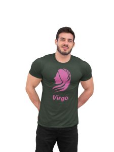 Virgo (BG Pink) (Green T) - Printed Zodiac Sign Tshirts - Made especially for astrology lovers people