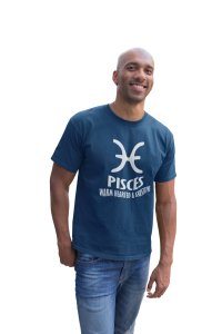 Picses, warm hearted and sensitive(Blue T) - Printed Zodiac Sign Tshirts - Made especially for astrology lovers people