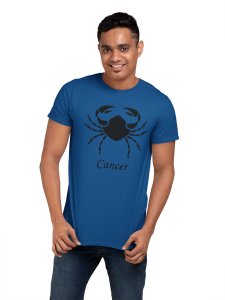 Cancer symbol(Blue T) - Printed Zodiac Sign Tshirts - Made especially for astrology lovers people