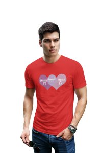 Cancer, Libra, Communicative couple (Red T) - Printed Zodiac Sign Tshirts - Made especially for astrology lovers people