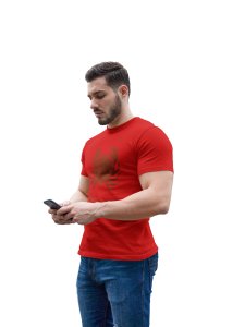 Cancer (BG chocolate) (Red T) - Printed Zodiac Sign Tshirts - Made especially for astrology lovers people