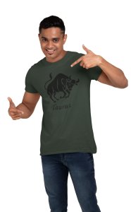 Taurus (BG Black) (Green T) - Printed Zodiac Sign Tshirts - Made especially for astrology lovers people
