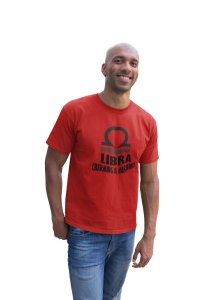 Libra, charming and harmony (BG Black) (Red T) - Printed Zodiac Sign Tshirts - Made especially for astrology lovers people