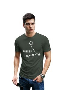 Pisces stars (BG White) (Green T) - Printed Zodiac Sign Tshirts - Made especially for astrology lovers people