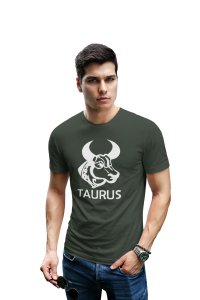 Taurus ox face (BG White) (Green T) - Printed Zodiac Sign Tshirts - Made especially for astrology lovers people