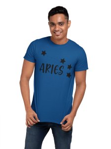 Aries stars(Blue T) - Printed Zodiac Sign Tshirts - Made especially for astrology lovers people